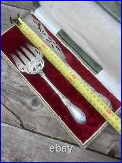 Orfèvre Boulenger Service a Dessert Poisson Gâteau Argenterie Art Nouveau Ancien