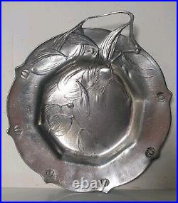 Orivit ancienne assiette etain sculpture art nouveau pewter no delavan daurat