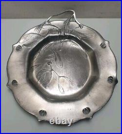 Orivit ancienne assiette etain sculpture art nouveau pewter no delavan daurat