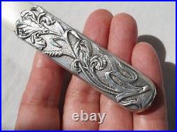 Ouvre Lettre Coupe Papier Ancien Argent Massif Art Nouveau Antique Letter Opener