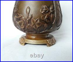 PAUL LOUCHET vase ancien bronze vers 1880 japonisant Art Nouveau XIX Jugendstil