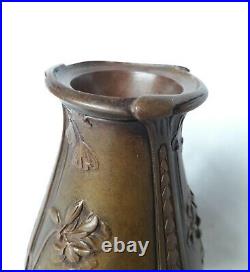 PAUL LOUCHET vase ancien bronze vers 1880 japonisant Art Nouveau XIX Jugendstil