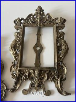 Paire De Cadre Ancien en Laiton Porte Photo Art Nouveau Espagne Collection Déco