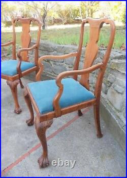 Paire de fauteuils anciens style Chippendale acajou