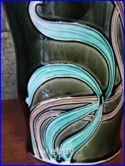 Paire de vases ancien Art Nouveau en Barbotine Lille Five