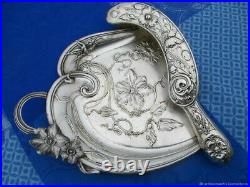 Pelle ancienne avec brosse de nettoyage Fleurs Art Nouveau France Antique scoop