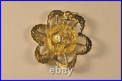 Pendentif Ancien Or Massif 18k Perles Art Nouveau Antique Solid Gold Pendant
