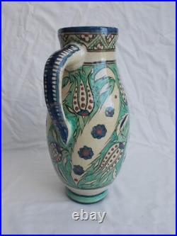 Pichet Ancien Ceramique Edmond Lachenal Iznik Art Nouveau French Ceramic XX