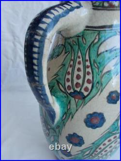 Pichet Ancien Ceramique Edmond Lachenal Iznik Art Nouveau French Ceramic XX