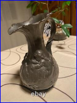 Pichet ancien signé, Charles Theodore Perron, années 1900, Pichet Art Nouveau