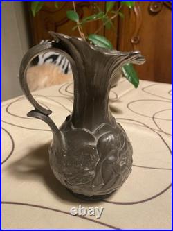 Pichet ancien signé, Charles Théodore Perron, années 1900, Pichet Art Nouveau