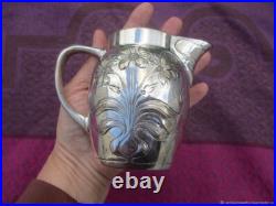 Pot à Lait ancien Crémier Camomilles métal Argenté Art Nouveau Pot à Lait ancien Crémier Camomilles métal Argenté Art Nouveau