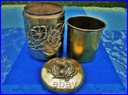 Pot ancien à café et thé Anémones bronze Art Nouveau Antique jar for coffee and