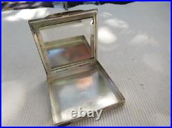 Poudrier Ancien Vintage Argent Massif49.60 Grs Floral Fleur Art Nouveau Nbc20