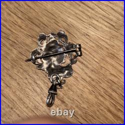 Rare Ancienne Châtelaine Porte Montre Argent Massif Art Nouveau