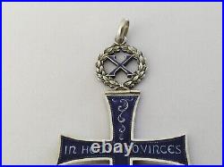 Rare Ancienne Croix De Constantin Augis Argent Massif Émaillé Art Nouveau