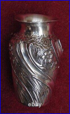 Rare ancien très jolie vase argent minerve art nouveau orfèvre Boin Taburet 79GR