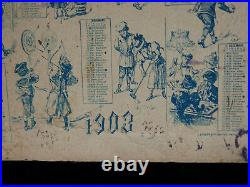Rare carton signé L. HiNGRE publicités anciennes ART NOUVEAU calendrier1903 Mucha