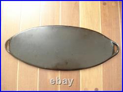 Rare plateau ancien Art Déco Art Nouveau bois laqué fleurs japonais ovale XIXe