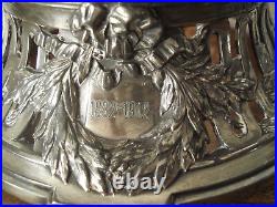 Rares socles anciens 1900 métal argenté Gallia Christofle offerts chanteur Mayol
