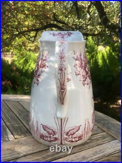 Rarissime BROC ANCIEN Pichet Toilette 19eme Décor floral Art Nouveau Rarissime BROC ANCIEN Pichet Toilette 19eme Décor floral Art Nouveau