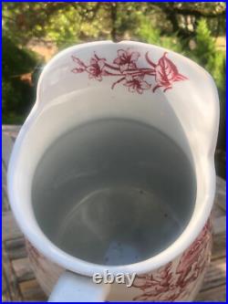 Rarissime BROC ANCIEN Pichet Toilette 19eme Décor floral Art Nouveau Rarissime BROC ANCIEN Pichet Toilette 19eme Décor floral Art Nouveau