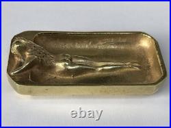SUPERBE authentique ancienne SCULPTURE en BRONZE doré ART NOUVEAU vide poche