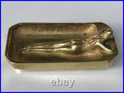 SUPERBE authentique ancienne SCULPTURE en BRONZE doré ART NOUVEAU vide poche
