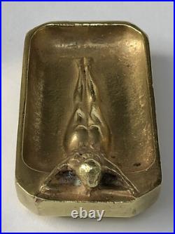 SUPERBE authentique ancienne SCULPTURE en BRONZE doré ART NOUVEAU vide poche