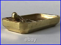 SUPERBE authentique ancienne SCULPTURE en BRONZE doré ART NOUVEAU vide poche