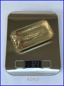 SUPERBE authentique ancienne SCULPTURE en BRONZE doré ART NOUVEAU vide poche