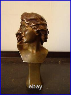 Sceau ancien en bronze, Art nouveau. Signé Ch. Perron, (1862-1934). Cachet vierge