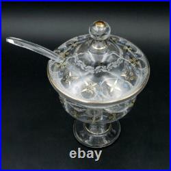 Service à punch en verre émaillé 1900, Art Nouveau, ancien Service à punch en verre émaillé 1900, Art Nouveau, ancien