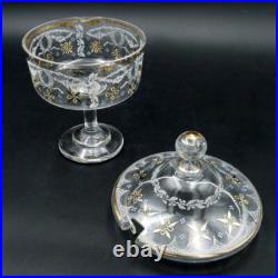 Service à punch en verre émaillé 1900, Art Nouveau, ancien Service à punch en verre émaillé 1900, Art Nouveau, ancien