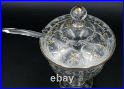 Service à punch en verre émaillé 1900, Art Nouveau, ancien Service à punch en verre émaillé 1900, Art Nouveau, ancien