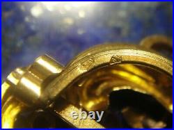 Sublime Boucle à ruban ancienne Art Nouveau Or Gold 18k 750 Diamant Rubis 2,05g