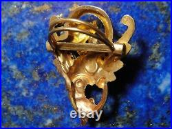 Sublime Boucle à ruban ancienne Dragon Art Nouveau Or Gold 18k 750 Diamant Perle