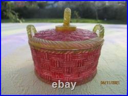Sucrier ancien bonbonnière Panier en verre Art Nouveau
