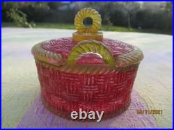 Sucrier ancien bonbonnière Panier en verre Art Nouveau