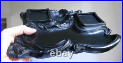 Superbe Grand Encrier Ancien Gutta Percha (ebonite) Cristal Art Nouveau Inkwell Superbe Grand Encrier Ancien Gutta Percha (ebonite) Cristal Art Nouveau Inkwell