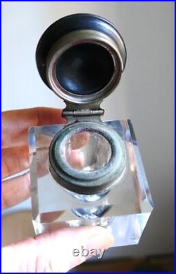 Superbe Grand Encrier Ancien Gutta Percha (ebonite) Cristal Art Nouveau Inkwell Superbe Grand Encrier Ancien Gutta Percha (ebonite) Cristal Art Nouveau Inkwell