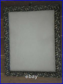 Superbe cadre ancien Art Nouveau fin XIXe-début XXe bois et stuc doré motif gui