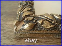 Superbe cadre ancien Art Nouveau fin XIXe-début XXe bois et stuc doré motif gui