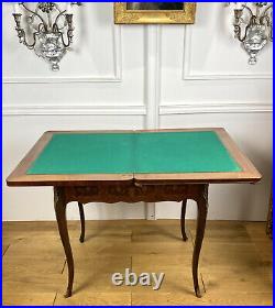 Table A Jeux Ouvrante Ancienne En Marqueterie Toutes Faces De Style Louis XV
