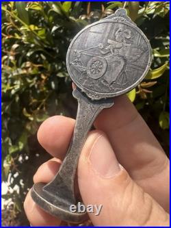 Timbre Sceau Cire Art Nouveau Ancien Français Argent Plaqué Bron Double Face Timbre Sceau Cire Art Nouveau Ancien Français Argent Plaqué Bron Double Face