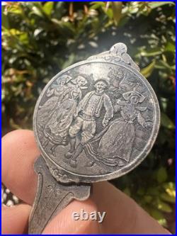 Timbre Sceau Cire Art Nouveau Ancien Français Argent Plaqué Bron Double Face Timbre Sceau Cire Art Nouveau Ancien Français Argent Plaqué Bron Double Face