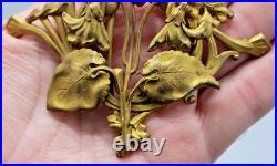 Tres Belle Boucle De Ceinture Ancienne Art Nouveau Signee Hb Decor Floral