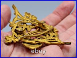 Tres Belle Boucle De Ceinture Ancienne Art Nouveau Signee Hb Decor Floral
