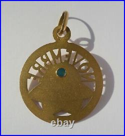 Très rare pendentif français ancien Art Nouveau mois Novembre or 18 carats 750