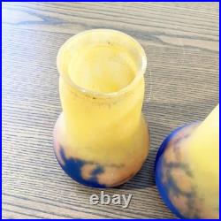 Tulipes Art Nouveau signées Muller Frères Verre marmoréen soufflé ancien Tulipes Art Nouveau signées Muller Frères Verre marmoréen soufflé ancien